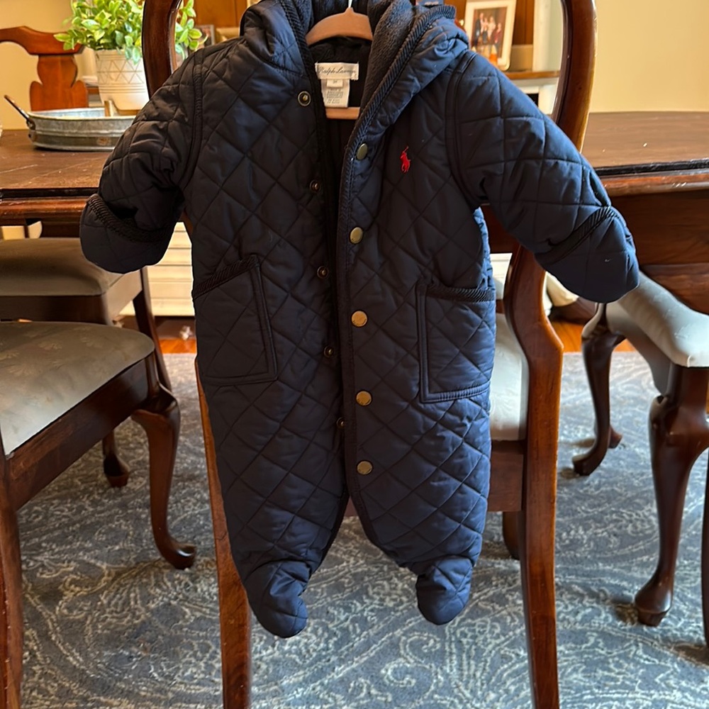 Ralph Lauren navy blue hooded bunting - 3M